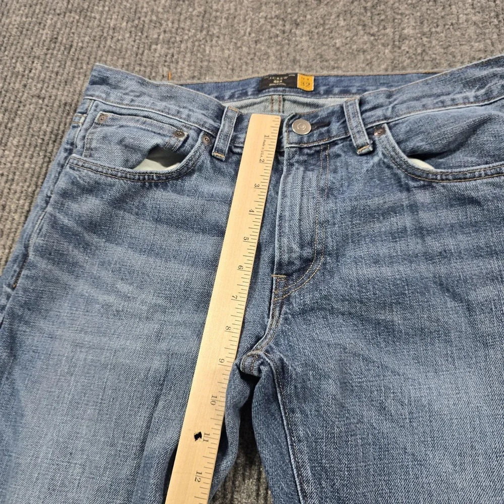 J.CREW 484 Jeans Mens 31x32 Blue Light Wash Straight Slim‎ Denim Zip Fly 30x30